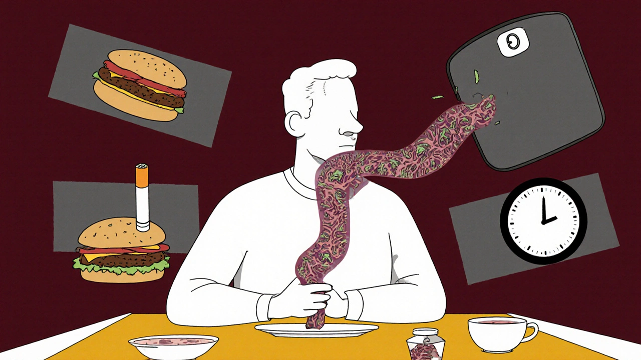 Man with GERD risk factors, silent Barrett’s tissue creeping up his esophagus.