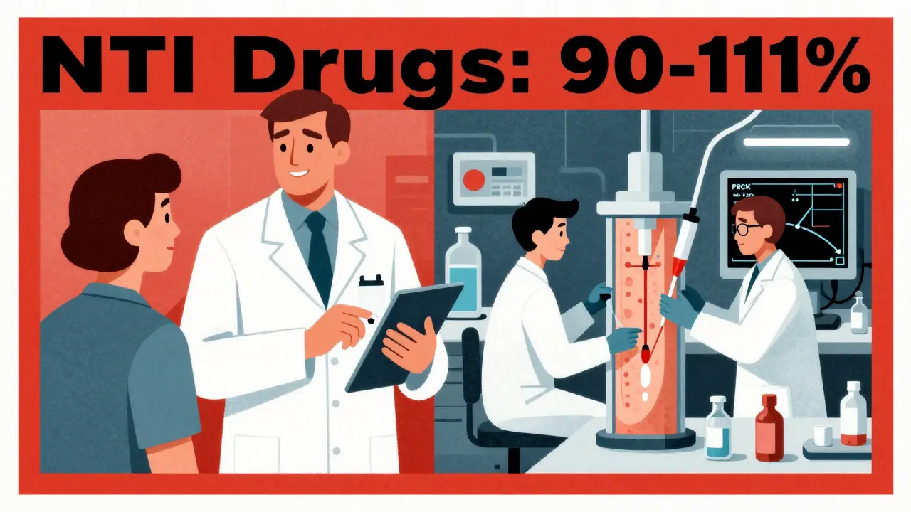 Split scene: pharmacist giving pill on one side, lab scientists measuring skin drug levels and PBPK models on the other.