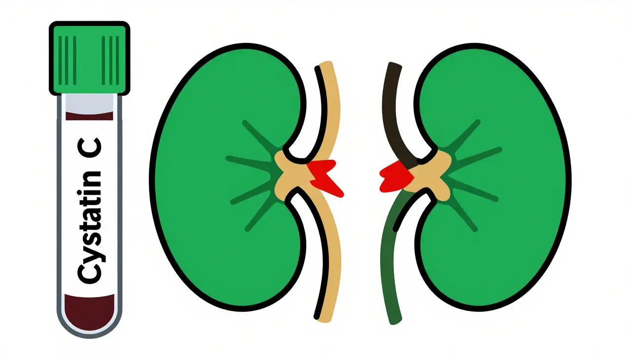 Cystatin C blood test showing normal results with healthy kidney