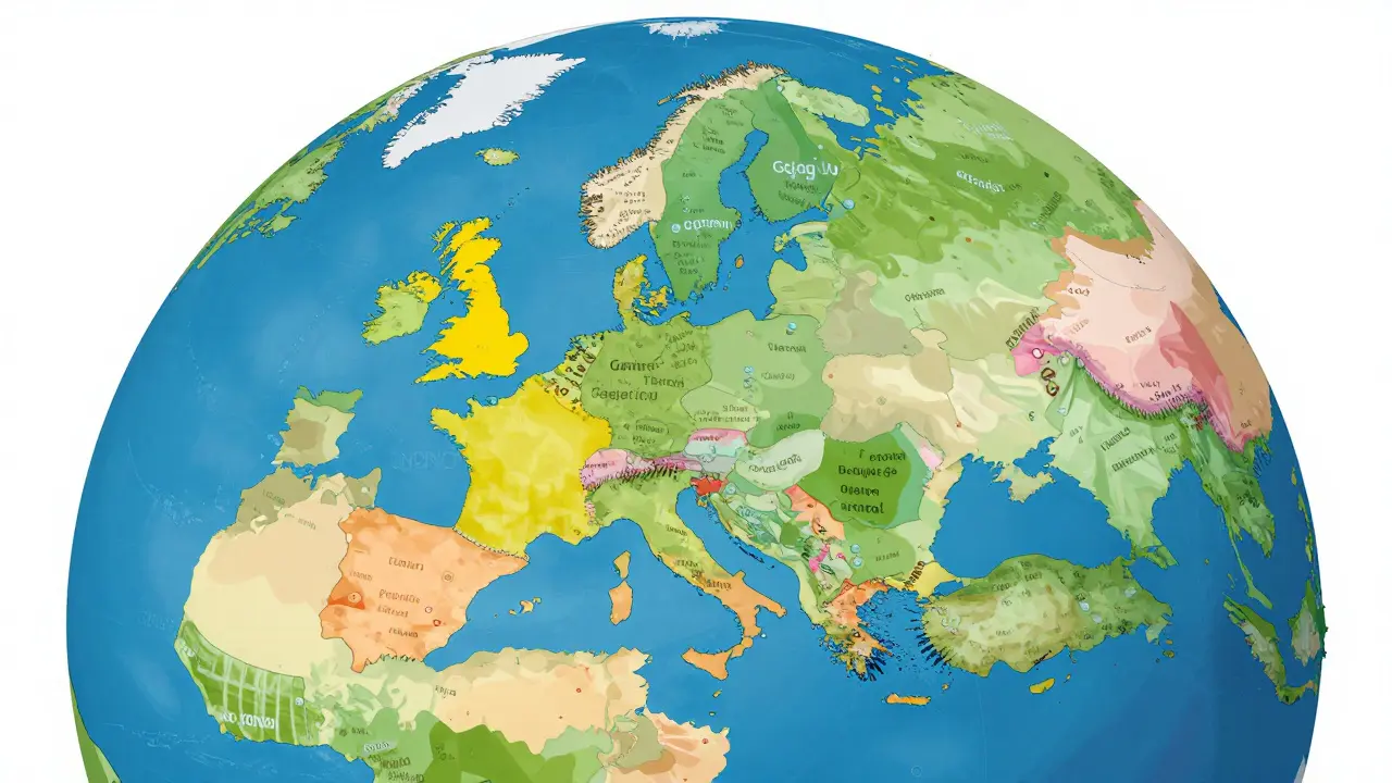 Globe showing disproportionate genetic data representation across continents.