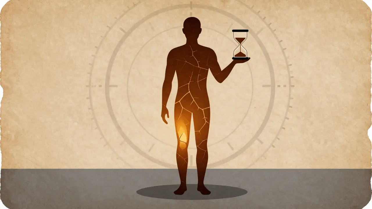 Silhouette with golden light showing nerve repair and monitoring